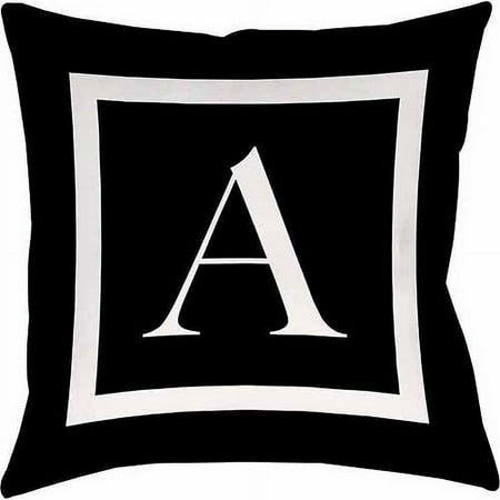 IDG Classic Block Monogram Decorative Pillow - Black