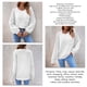 thumbnail image 5 of Suéter blanco de cuello redondo y manga larga con bolsillo en el pecho para otoño/invierno, corte holgado, estilo murciélago XXL, 5 of 6
