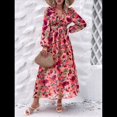 thumbnail image 4 of Vestido Bohemio Informal de Larga con Escote en V Profundo para Mujer Rosa XL, 4 of 9