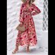 thumbnail image 4 of Vestido Bohemio Informal de Larga con Escote en V Profundo para Mujer Rosa M, 4 of 9