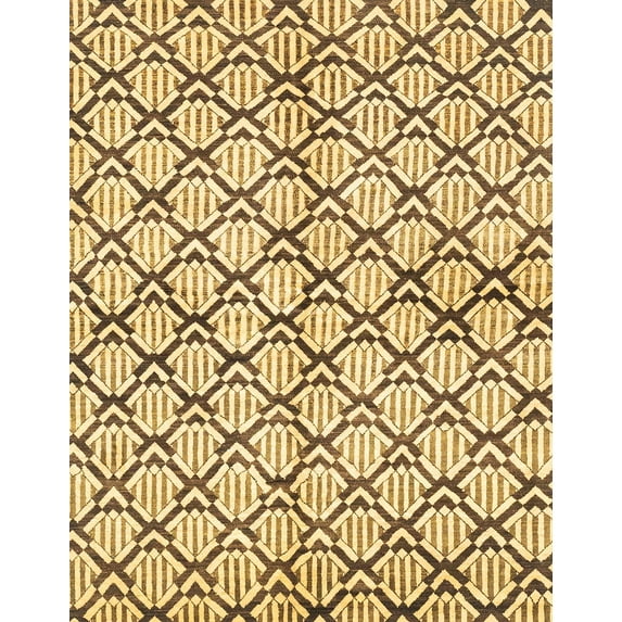 Ahgly Company Machine Washable Indoor Rectangle Abstract Mustard Yellow Area Rugs, 2' x 3'