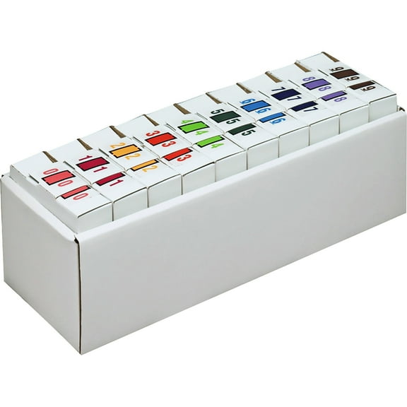 Smead BCCRN Bar-Style Color-Coded Numeric Label, 0-9, Label Roll, Assorted Colors (67380)