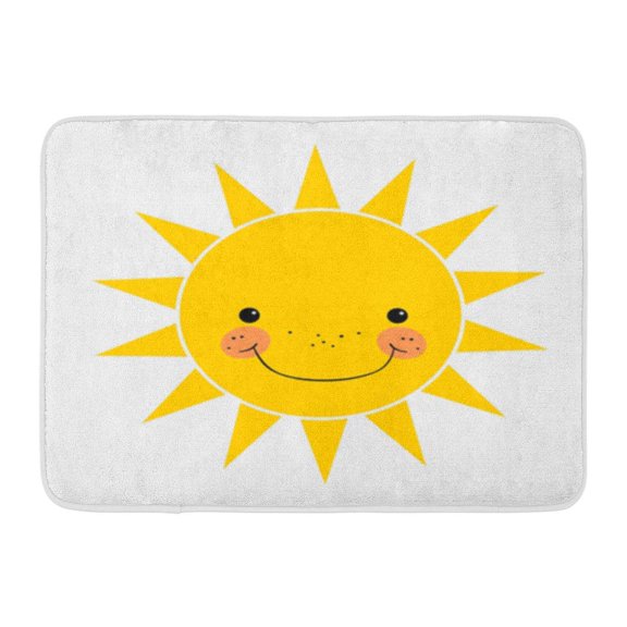 SIDONKU Yellow Sunshine Cute Smiling Sun Cartoon Smile Climate Happy Doormat Floor Rug Bath Mat 23.6x15.7 inch