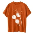 thumbnail image 3 of OKBOP Womens Tops Clearance Under $10 Short Sleeve Orange Floral Crew Neck Tunic Plus Size Ladies Shirts, 3 of 3