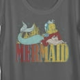 thumbnail image 2 of Women's The Little Mermaid Ariel and Flounder Distressed Logo  Scoop Neck Charcoal Small, 2 of 4