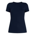 thumbnail image 6 of Time and Tru Women's Ribbed Tee with Short Sleeves, Sizes XS-XXXL, 6 of 6