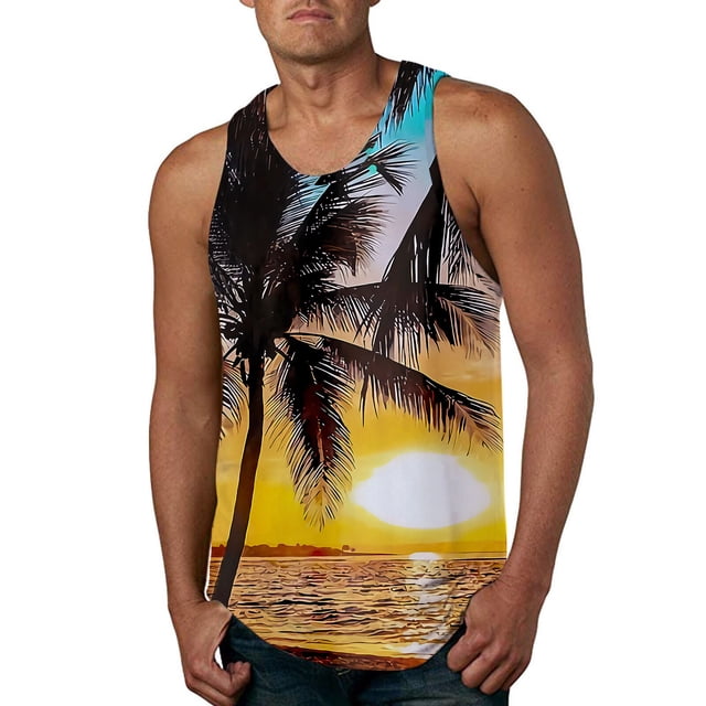 Ketyyh-chn99 Débardeur pour Homme T-Shirt Sans Manches à Encolure Dégagée pour Hommes et Grands Hommes Jaune,m