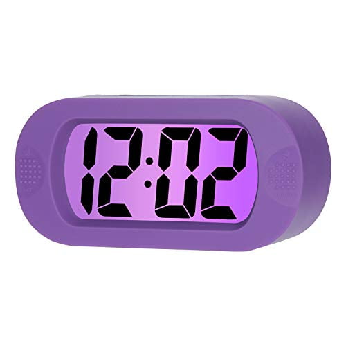 Non Ticking Travel Alarm Clock with Snooze and Nightlight Pink Plumeet Small Clock Easy to Set Cute Colour for Kids Ascending Sound Alarm Battery Powered Handheld Sized 