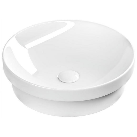 Ws Bath Collections Fly 3041 Fly 16-7/8" Circular Ceramic Drop In Or Vessel Bathroom Sink