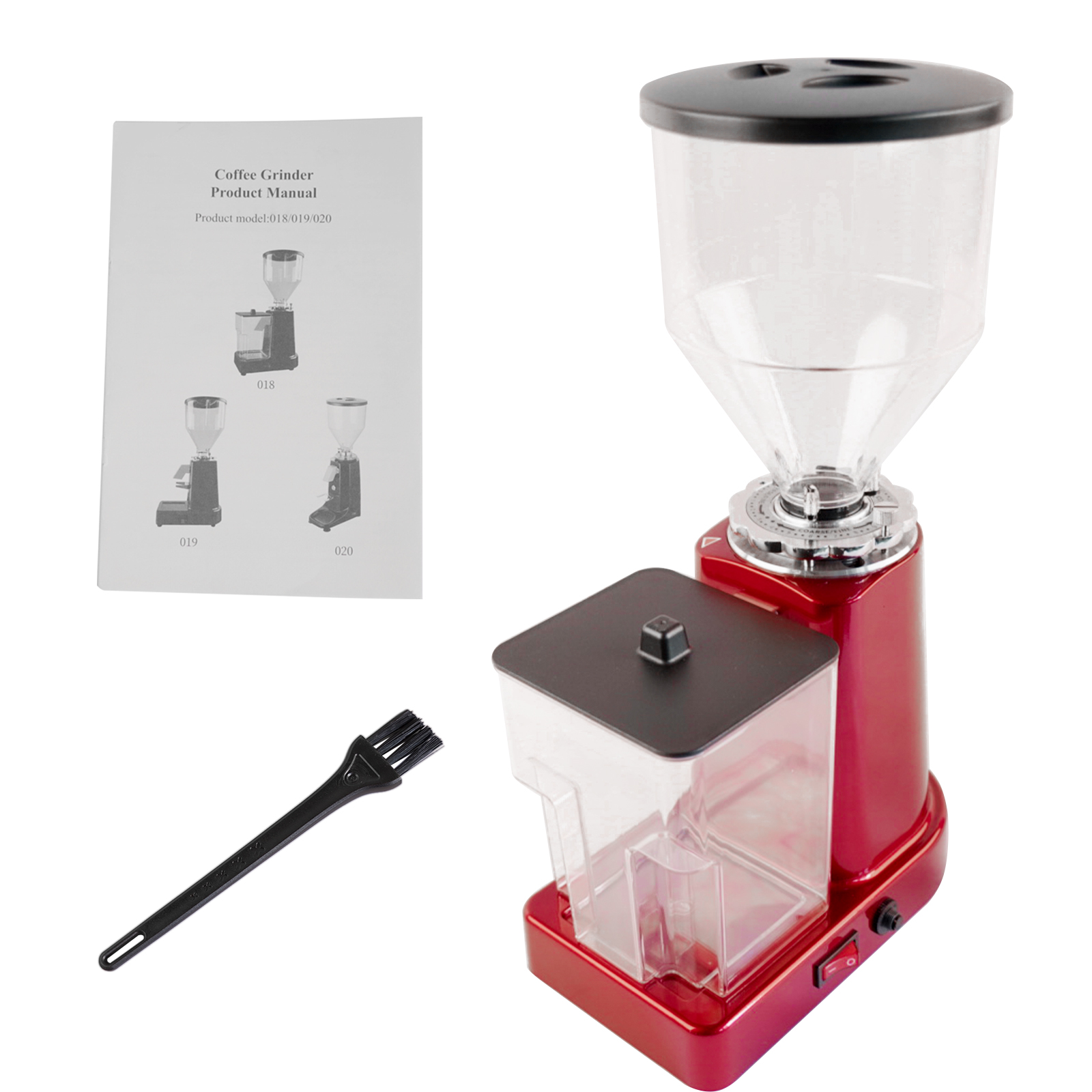 GELUOXI Electric Coffee Bean Grinder 35oz Flat Burr Coffee Grinder with 19 Grinding Settings Adjustable Bulk Coffee Grinder Large Capacity (Red/Black)
