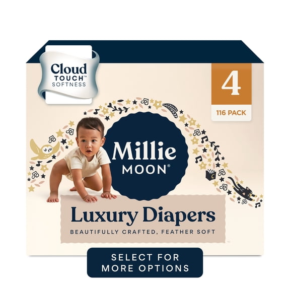 Millie Moon Luxury Diapers, Size 4, 116 Count (Select for More Options)