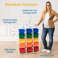 thumbnail image 5 of ECR4Kids 5-Tier Storage Rack with 15 Cubby Bins, 5x3, Multipurpose Organization, Primary, 5 of 9