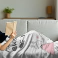 thumbnail image 3 of Cartoon Soft Flannel Fleece Throw Blanket, Bunny in a Dress Unicorn Scandinavian Style and Magic Words, Cozy Plush for Indoor and Outdoor Use, 70" x 90", Multicolor, by Ambesonne, 3 of 5