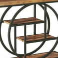 thumbnail image 3 of GVN Entryway Table, Side Table, Display Table,41.3" Console Table, Industrial 4-Tier Sofa Entryway Table with Circle Base, Rustic Brown, 3 of 7
