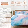 thumbnail image 6 of Light Pink Blue Marble Bedding Duvet Cover Set Twin Size 4 Pieces Modern Art Abstract Gold Texture Ombre Bedding Set with Zipper Closure, 1 Comforter Cover 68x86 Inches 1 Flat Sheet & 2 Pillow Cases, 6 of 7