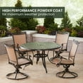 thumbnail image 5 of Hanover Fontana 5-Piece Outdoor Dining Set with 4 Sling Swivel Rockers and a 48-In. Cast-Top Table, 5 of 15