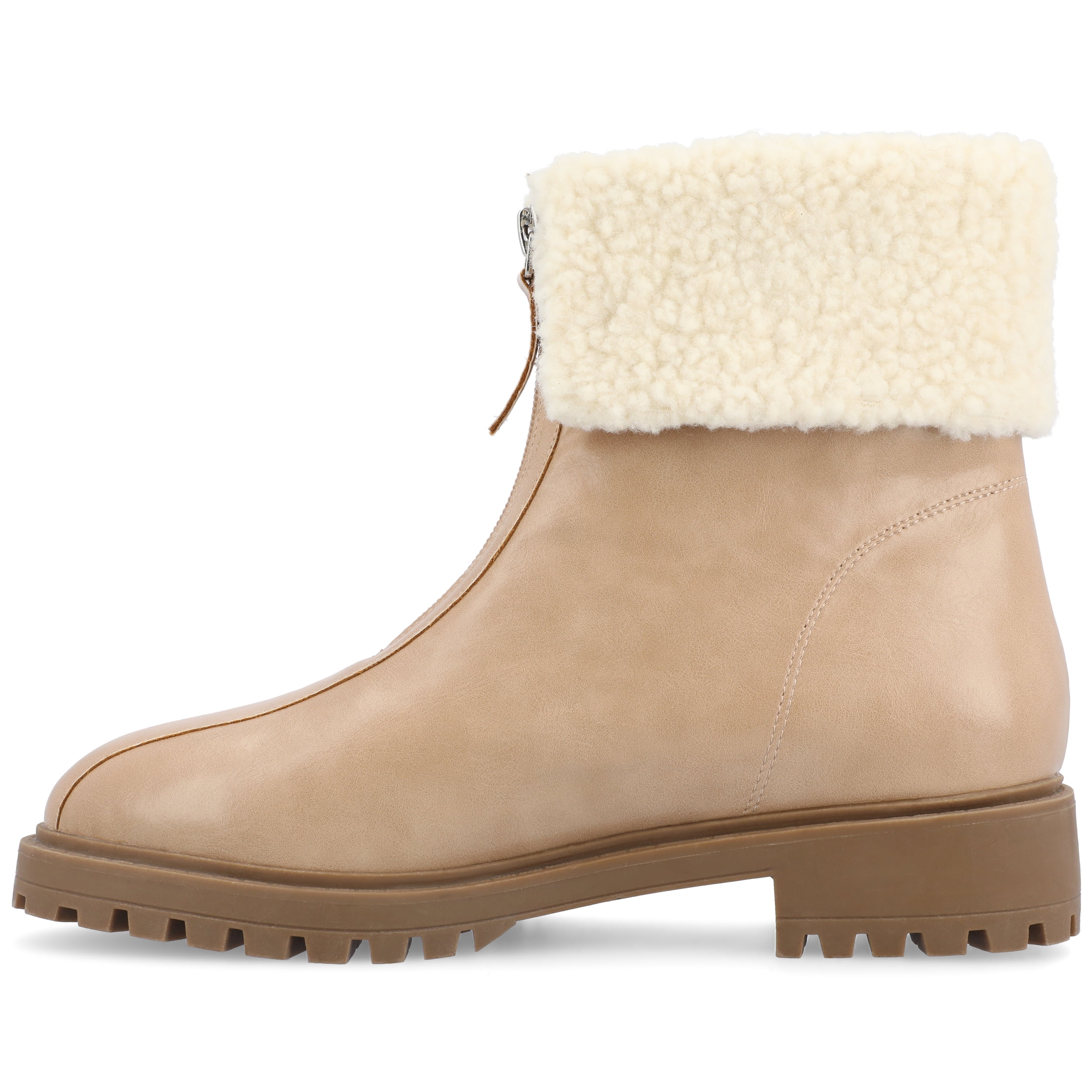 Journee Womens Fynn Almond Toe Block Heel Ankle Booties