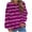 Purple2, variant on Diufon Womens Sweatshirts Stripe Printed Pullover Tops Round Neck Button Long Sleeve Blouses