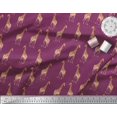 thumbnail image 3 of Soimoi Pink Poly Georgette Fabric Dot & Giraffe Animal Decor Fabric Printed BTY 52 Inch Wide, 3 of 3