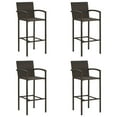 thumbnail image 1 of vidaXL Bar Stools 4 pcs Brown Poly Rattan, 1 of 5