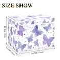 thumbnail image 3 of Foldable Fabric Storage Bin With Handle Collapsible Basket Box Storage With Lid Organizer Lavender Butterflies, 3 of 7