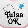 thumbnail image 4 of Inktastic Tulsa Oklahoma butterfly Girls Baby Bib, 4 of 4