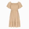thumbnail image 4 of Larisalt Girls Summer Dresses Short Sleeve Solid Polka Dot Dress Size 4-14 Years Little Girl Casual Clothes, 4 of 4