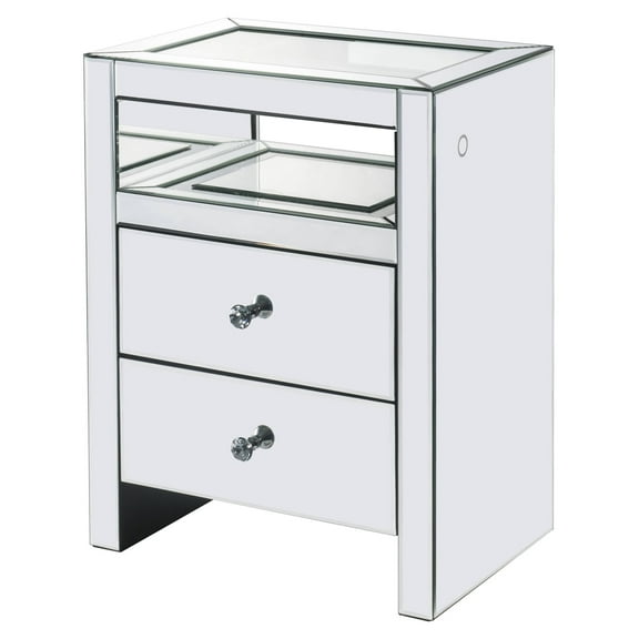 ACME Dominic Rectangular Accent Table with LED in Mirrored