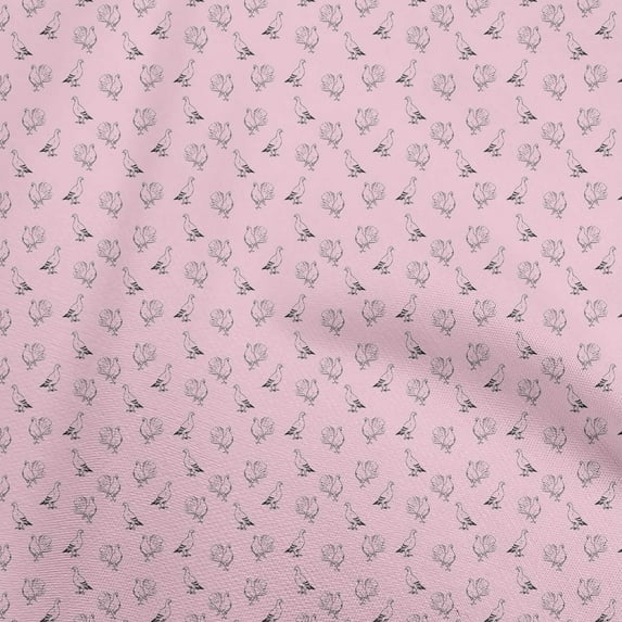 oneOone Georgette Viscose Light Pink Fabric Pigeon Bird Sewing Craft Projects Fabric Prints By Yard 42 Inch Wide