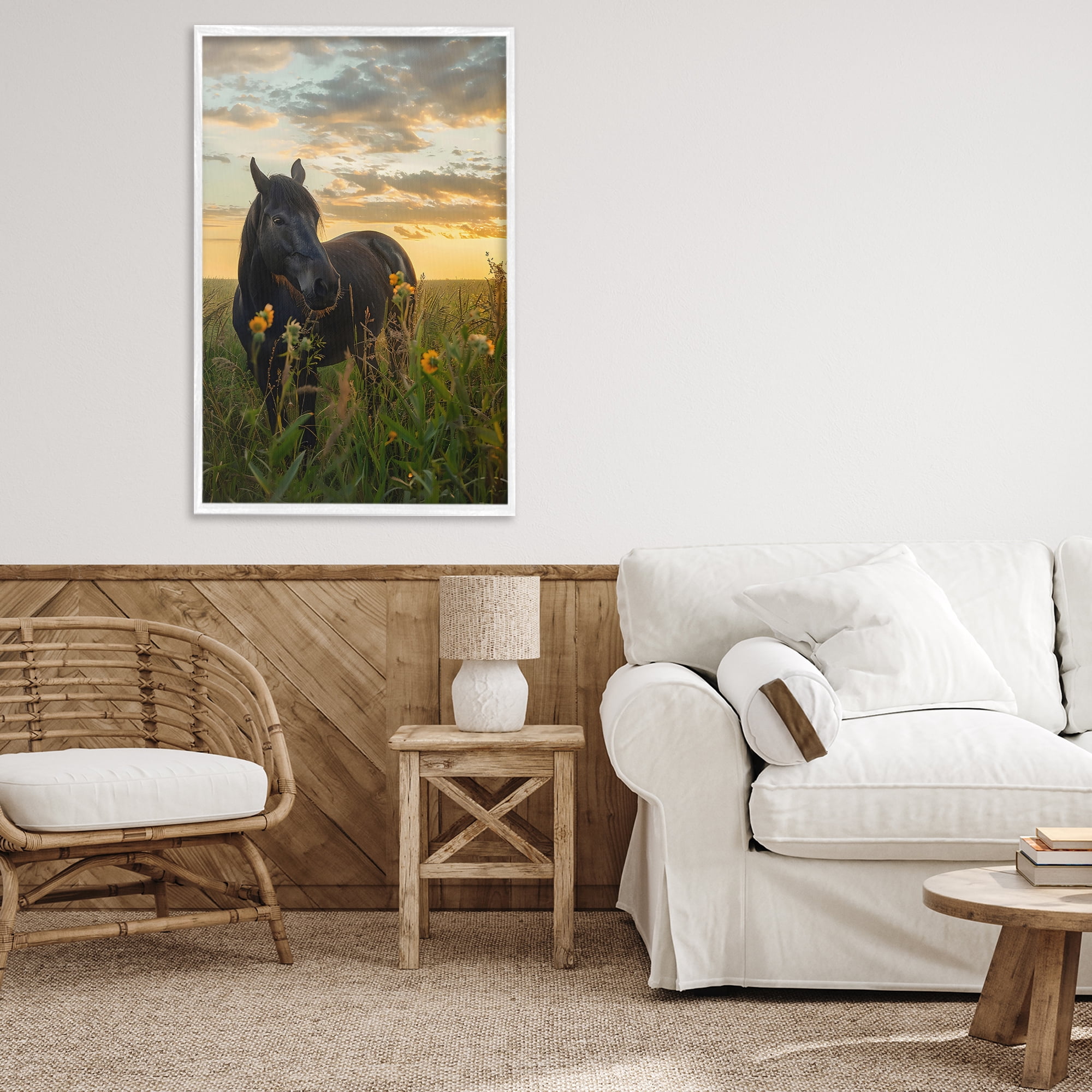 Stupell Industries Standing In Field Of Flowers White Framed Giclee Art, design by Creative Studio