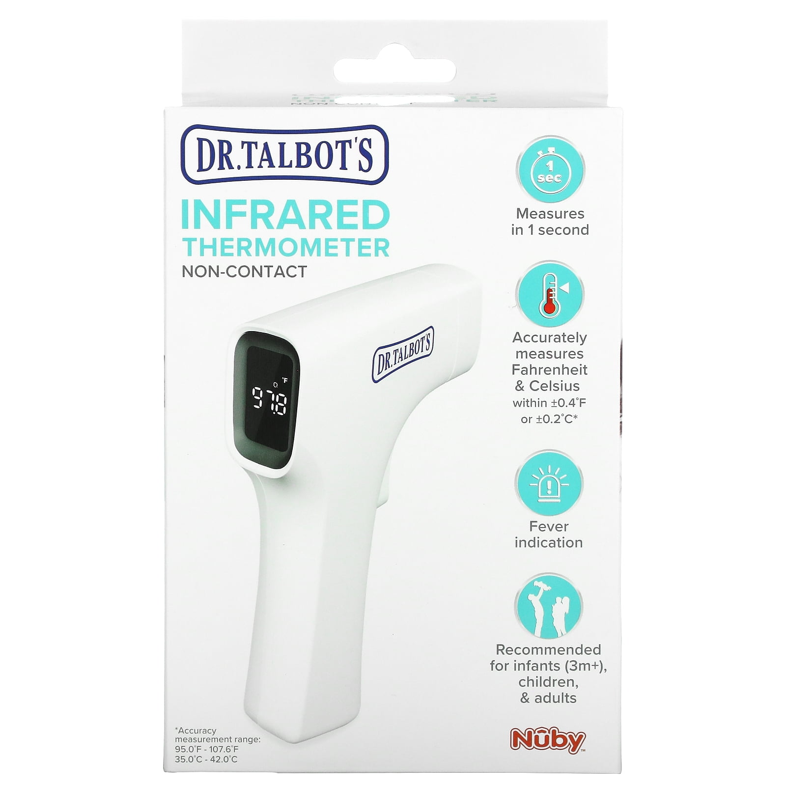 Infrared Thermometer, White, 1 Thermometer, Dr. Talbot's