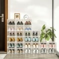 thumbnail image 3 of cisilov Shoe Storage Box, 8 Pack Clear Plastic Stackable Shoe Organizer with Magnetic Door, 3 of 7