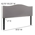 thumbnail image 6 of Upholstered Queen Size Headboard w/ Nailtrim in Light Gray Fabric, 6 of 7