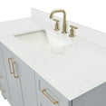 thumbnail image 4 of Ariel Taylor 54 In. Rectangle Sink Bathroom Vanity With Carrara White Quartz Countertop 1.5 Edge In Grey, 4 of 11