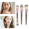 thumbnail image 5 of 10 Pcs Makeup Brush Set Contour Concealer Blush Plastic Metal Handle Champagne Brown Rose Gold Tone, 5 of 7