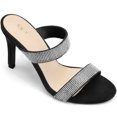 thumbnail image 1 of BLISSFUL STEP Women's Open Toe Stiletto High Heel Rhinestone Mules Sandals, 1 of 7