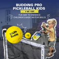 thumbnail image 6 of Dink Buddy - 3-in-1 Budding Pro Pickleball Kiddie Set, Complete with 1 Collapsible Kids’ Pickleball Net, 4 Kelso Balls, 2 Mini Paddles, & 1 Child-Sized Drawstring Backpack, 6 of 8