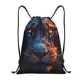 thumbnail image 1 of Xecao Forest Cool Lion Pattern Sports Drawstring Backpack - String Swim Gym Bag with Wet Proof Pocket for Women&Men-Medium, 1 of 6