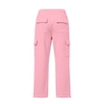 thumbnail image 6 of ZHOGXU Trendy Solid Color Elastic Waist Drawstring Cargo Jogger Wide Leg Kids Girls Pants With Pocket Comfortable Everyday Wear, 6 of 6