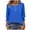 Blue, variant on zbxnLI Womens 3/4 Sleeve Tops with Buttons Crew Neck Casual Blouses Smocked Cuffed Cute Tunic Shirts