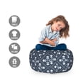 thumbnail image 2 of Scandinavian Storage Toy Bag Chair, Floral Composition Dotted Rhombuses Vintage Style Blooming Tulips, Stuffed Animal Organizer Washable Bag, Large Size, Blue Grey and Pale Blue, by Ambesonne, 2 of 3