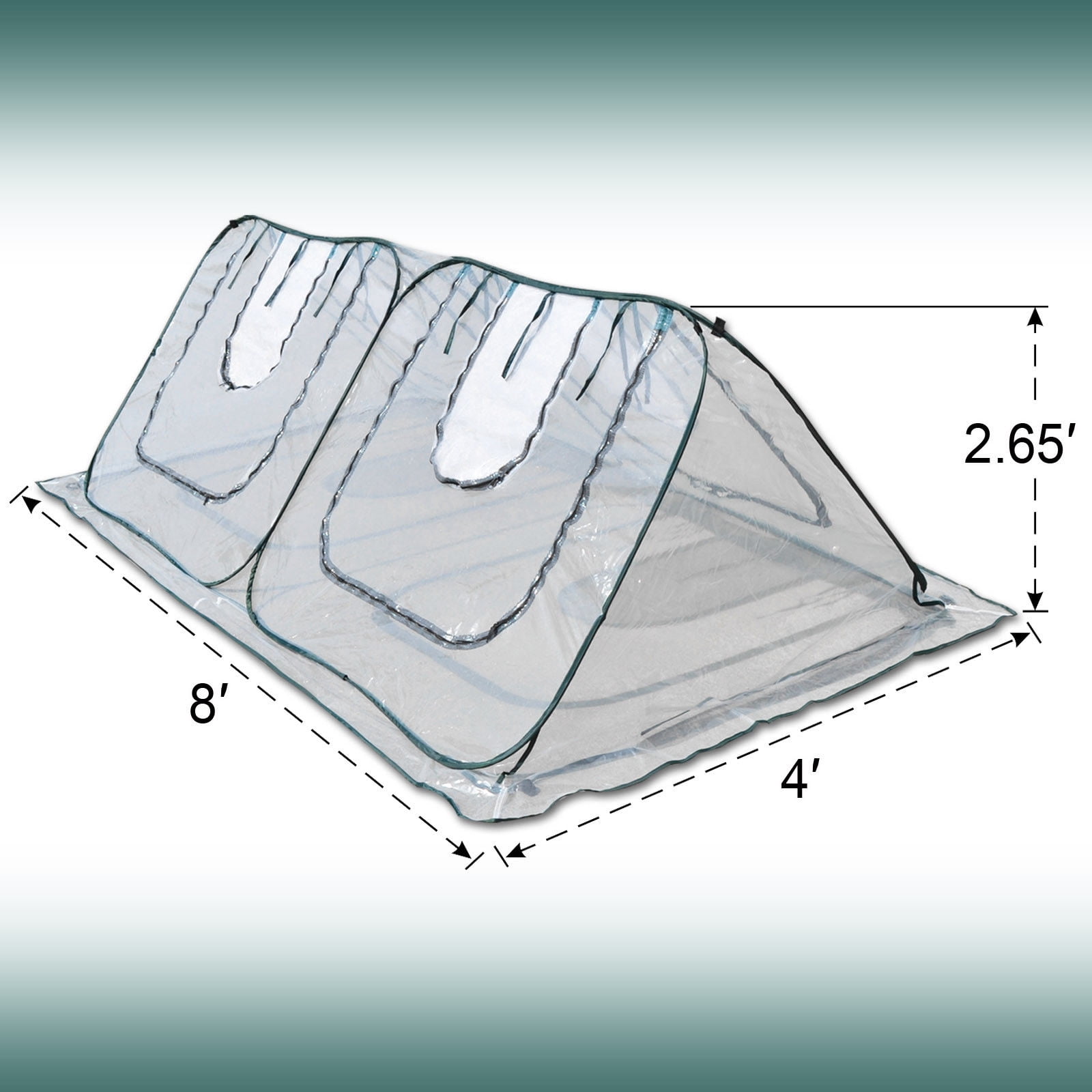 Sunny Outdoor Portable Mini 8'x4'x2.65' Long Triangle Gardening Plant Greenhouse, Transparent