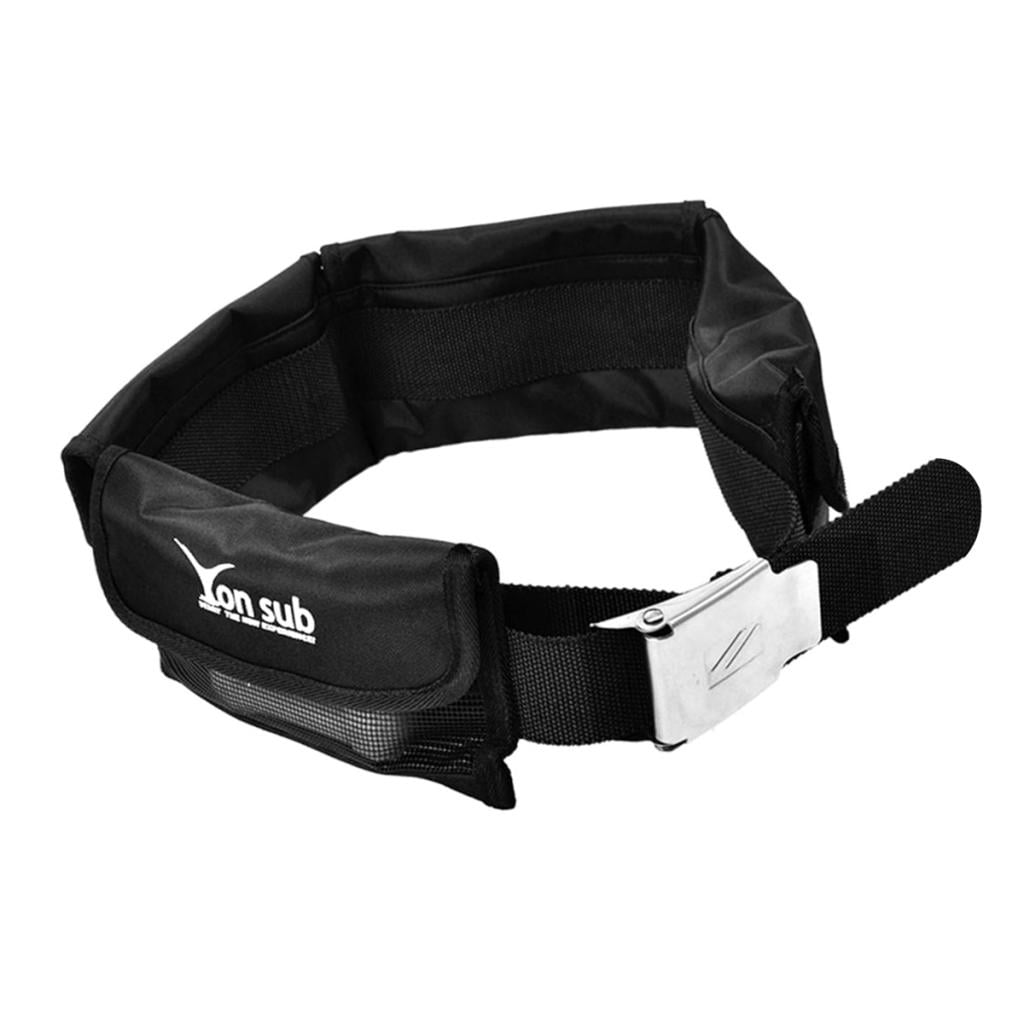 perfk Scuba Pocket Weight Belt Freediving Spearfishing Waist Band Underwater Diving Bag with Quick Release Buckle 