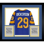 Framed Eric Dickerson Los Angeles Rams Autographed Mitchell & Ness Royal Authentic Jersey with Multiple Inscriptions - Limited Edition of 29 - Fanatics Authentic Certified
