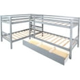 thumbnail image 2 of Harper & Bright Designs Twin L-Shaped Bunk Bed with Storage Drawers, Wooden Bunk Bed, Grey, 2 of 6