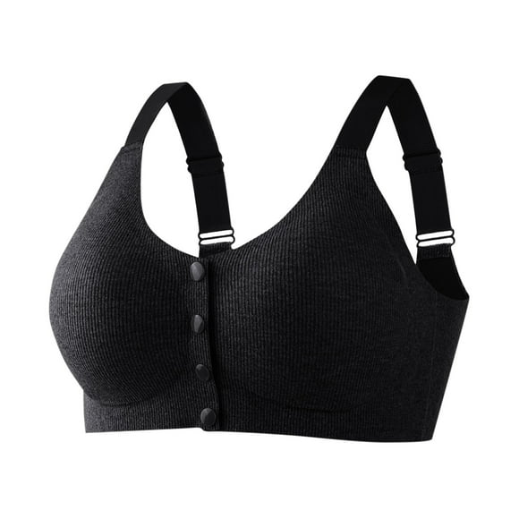 Kyusrd Front open bras for women Middle-Aged Elder Woman Wirefree Bra Front Button Closeure Soft Cotton Bra for Mom Grandma Gift Bra
