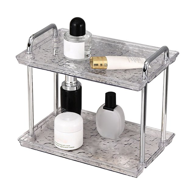 Hyasfey Storage Rack Bathroom Organizer Durable Construction Space-saving 2-Tier Storage Holder Bathroom Counter Organizer