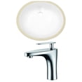 thumbnail image 1 of 19.5-in. W Oval Bathroom Undermount Sink Set In White - Chrome Hardware AI-22678, 1 of 7