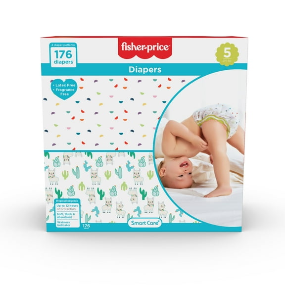 Fisher-Price Size 5 Diapers for Infants, 176 Ct