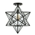 thumbnail image 3 of JONATHAN Y Ava 14.5" 1-Light Farmhouse Bohemian Iron/Glass LED Semi Flush Mount, Black/Clear, JYL9923A, 3 of 8